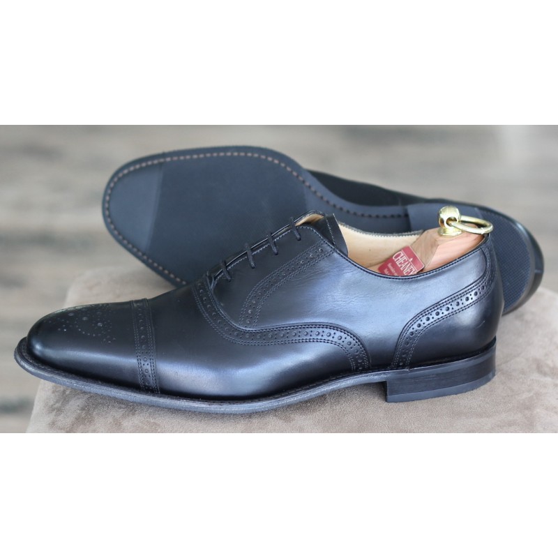 J69963 Cheaney Factory Clearance 4 eye black semi brogue
