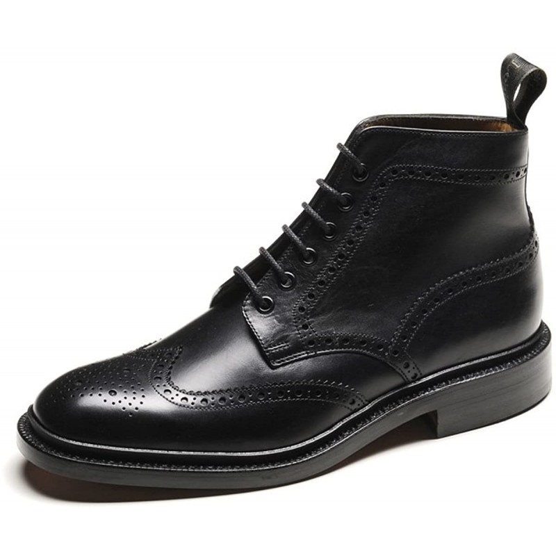 Loake *Burford black 6 eye brogue boot dainite sole UK Men's Size 7